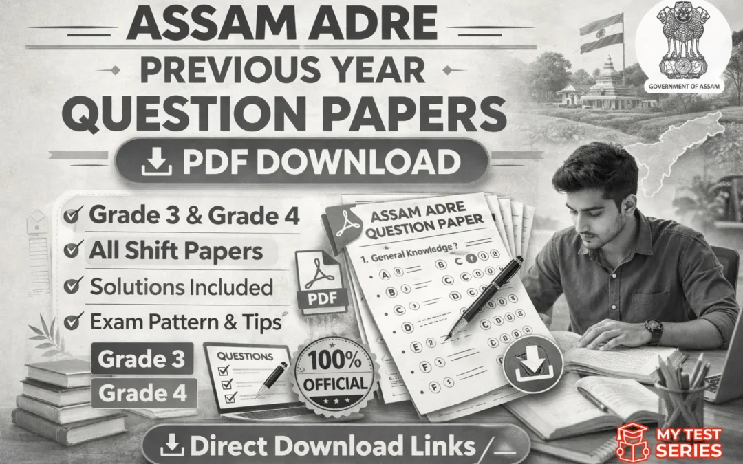 Assam ADRE previous year question papers PDF download for Grade 3 and Grade 4