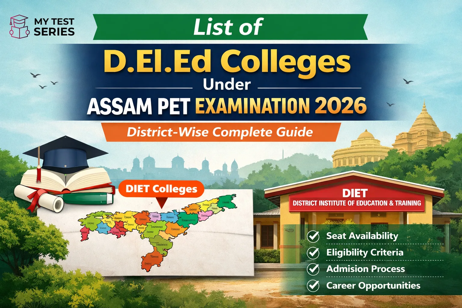List of D.El.Ed Colleges under Assam PET Examination 2026 DIET College District-wise Assam