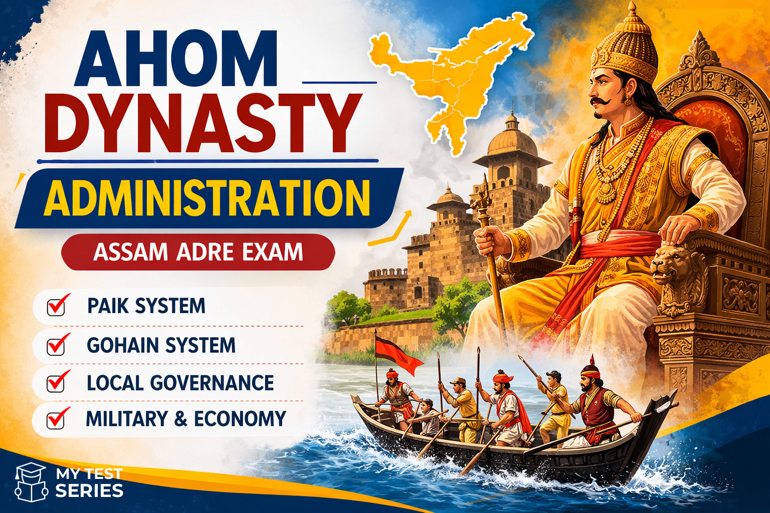 আহোম সাম্ৰাজ্যৰ প্ৰশাসন ব্যৱস্থা ADRE Exam Notes