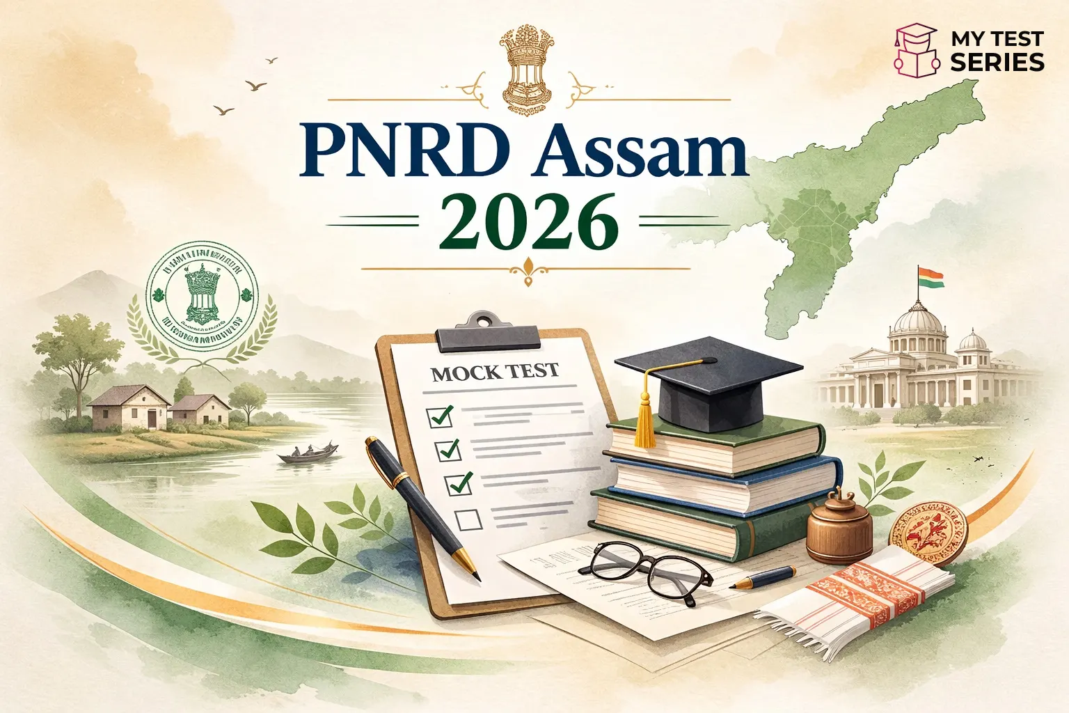 Assam PNRD Syllabus 2026 exam pattern and preparation guide infographic