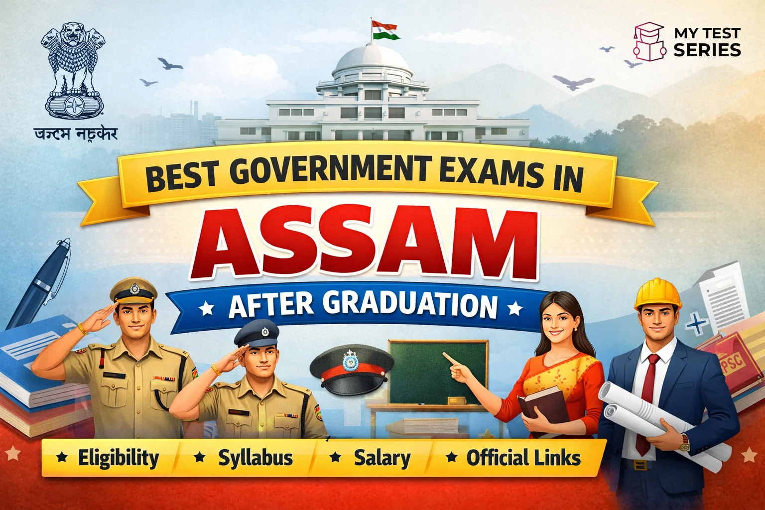 Best Government Exams in Assam After Graduation including APSC, Assam Police SI, ADRE and Assam TET