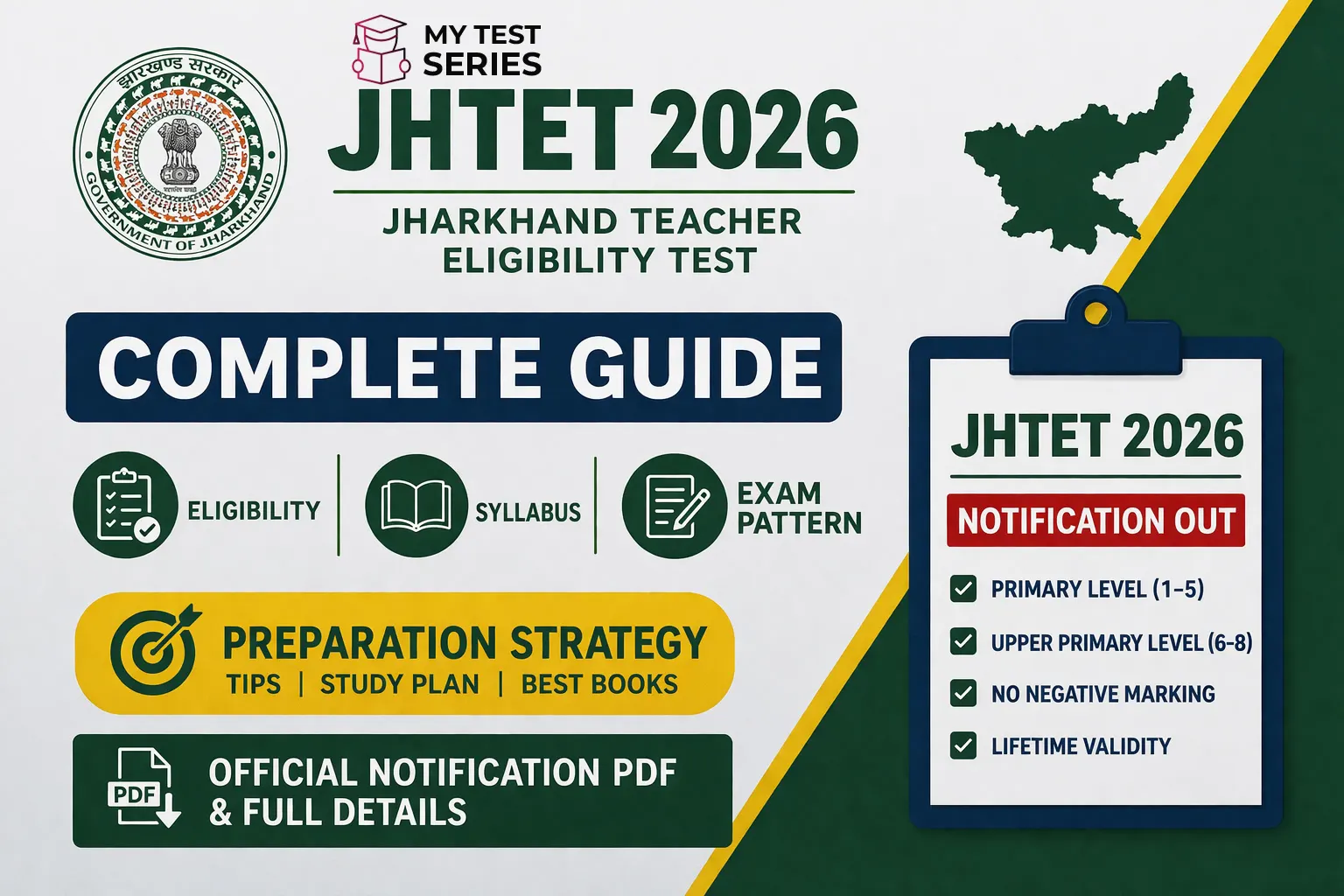JHTET 2026 Complete Guide JHTET 2026 notification eligibility syllabus exam pattern Jharkhand TET complete guide