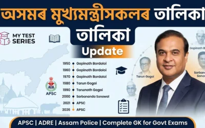 Assam Chief Ministers list | ১৯৫০ চনৰ পৰা সম্পূৰ্ণ তালিকা
