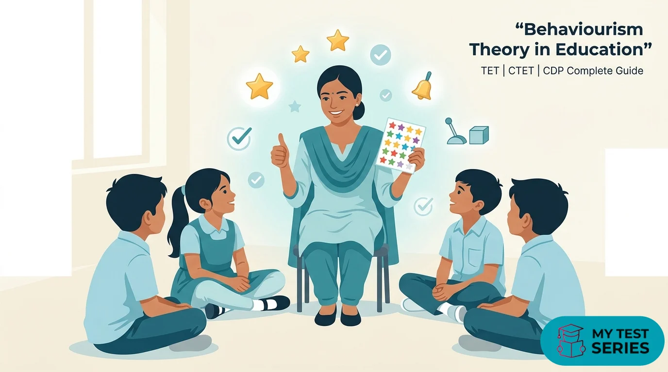 Behaviourism Theory in Education TET Guide Behaviourism Theory in Education for TET Exam 2026 - Teacher using positive reinforcement with students in Indian classroom