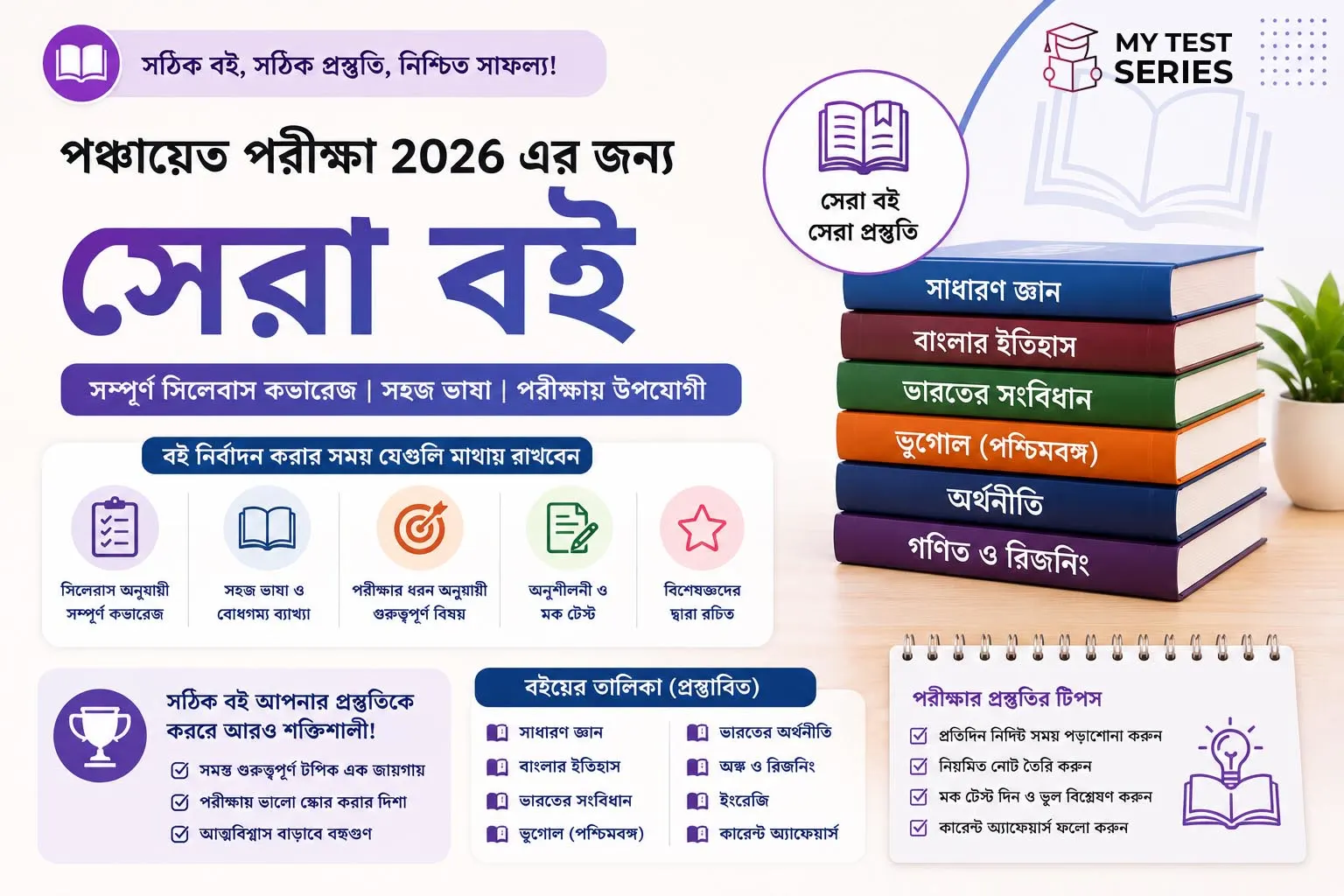 best-books-wb-panchayat-exam-2026-bengali WB পঞ্চায়েত পরীক্ষার সেরা বই ২০২৬ — সম্পূর্ণ তালিকা বাংলায়