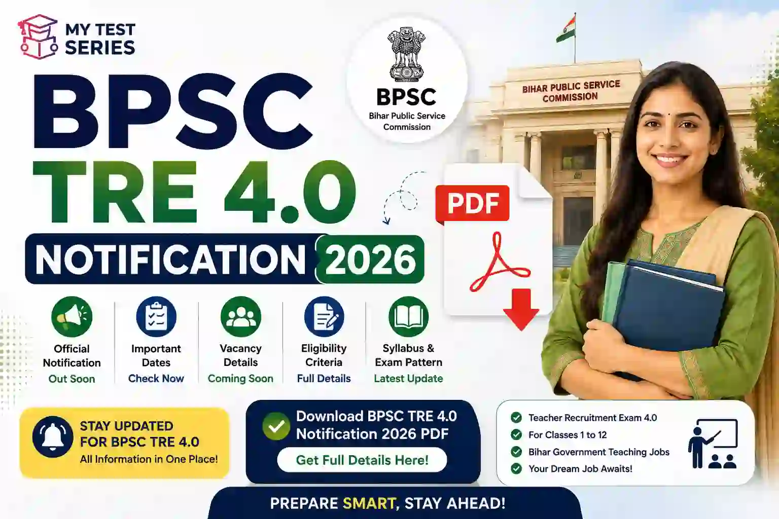 BPSC TRE 4.0 Notification 2026 PDF and Bihar teacher recruitment