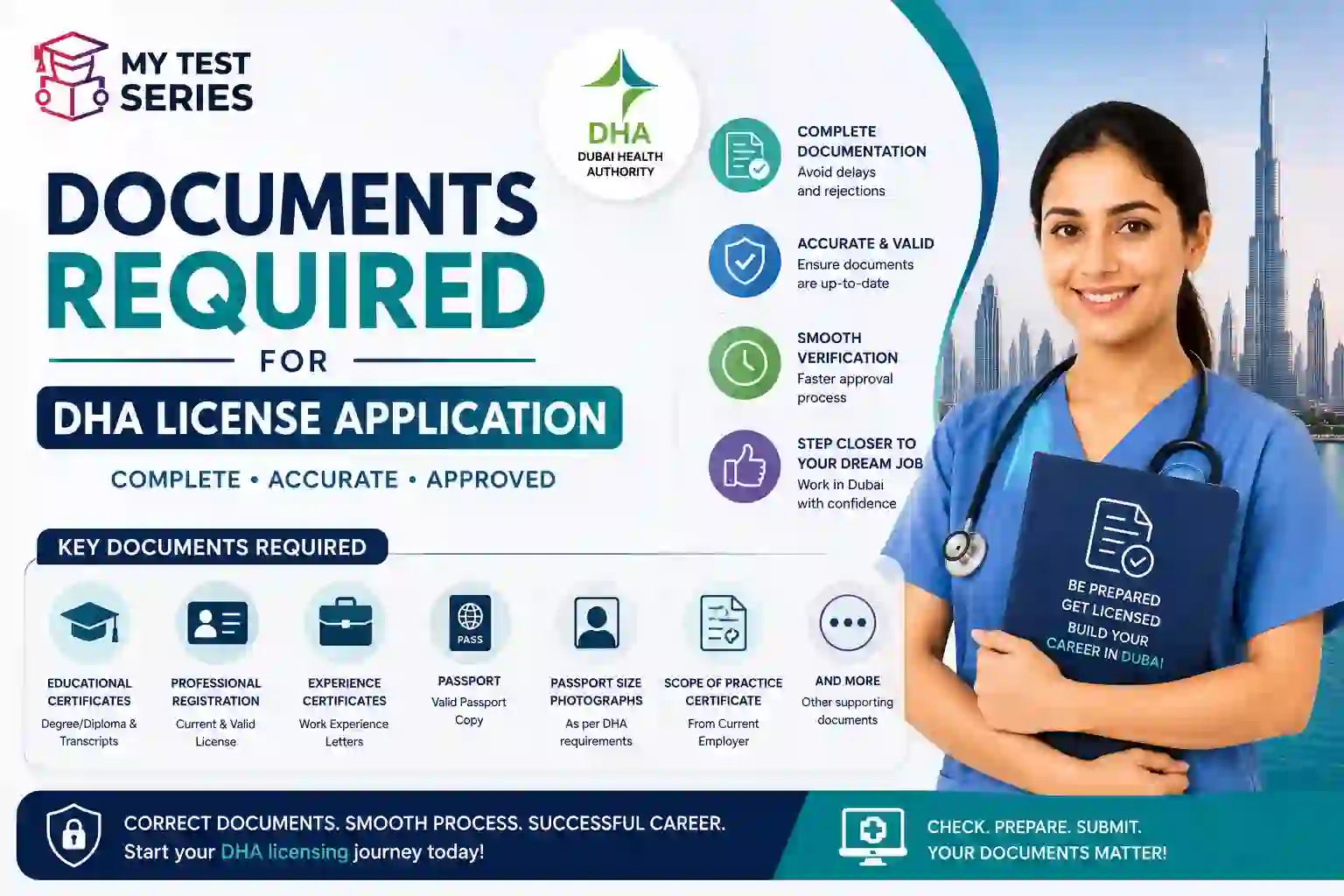 Documents required for DHA license application in Dubai