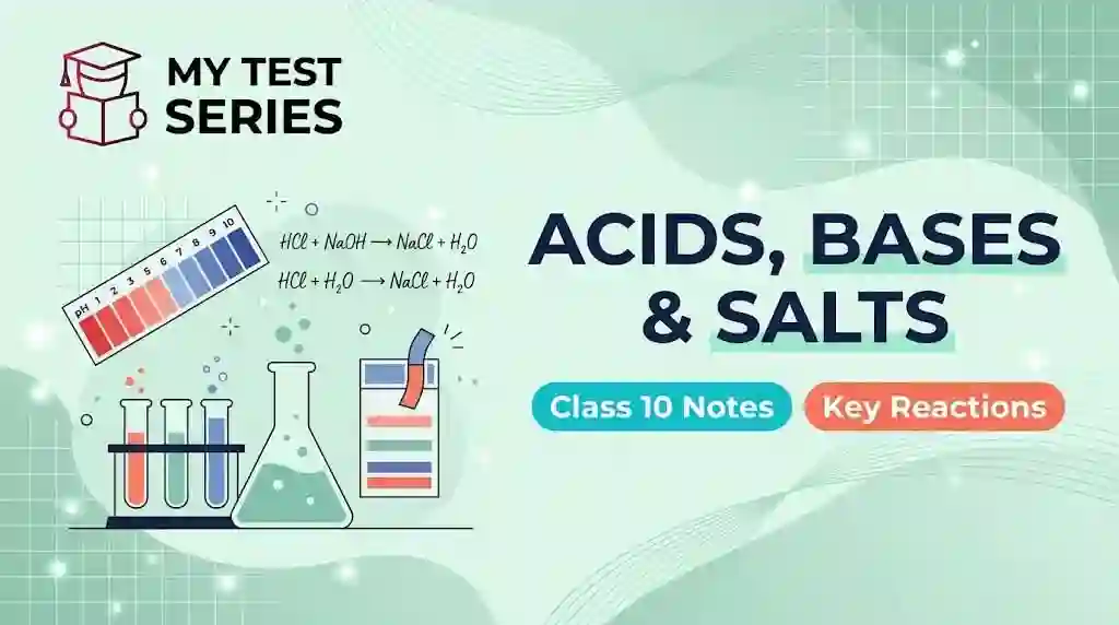 Acids, Bases & Salts: Class 10 Notes & Key Reactions | My Test Series Acids Bases and Salts Class 10 Notes and Important Chemical Reactions study guide banner - My Test Series
