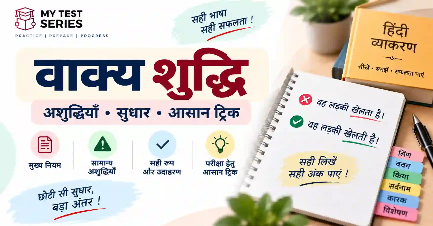 वाक्य शुद्धि के नियम | अशुद्धियाँ और सुधार ट्रिक वाक्य शुद्धि के नियम – सामान्य अशुद्धियाँ, शुद्ध वाक्य और आसान ट्रिक
