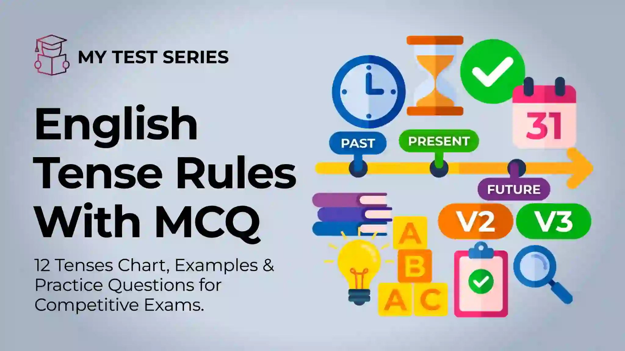 English Tense Rules with MCQ - 12 Tenses Chart Examples and Practice Questions for Competitive Exams